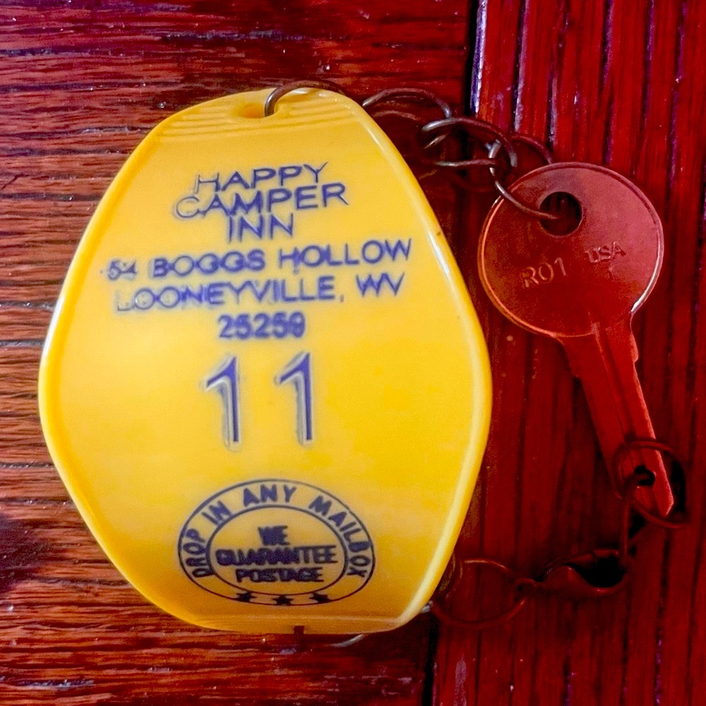 Repurposed Vintage Hotel Key Bracelet-Happy Camper Inn, Looneyville, WV